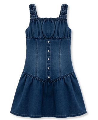 Girls' 7-16 Fit and Flare Square Neck Dress