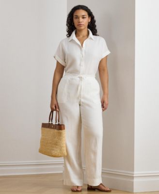 Plus Size Linen Dolman Sleeve Top 