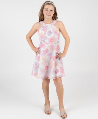 Girls' 7-16 Beaded Soutache Halter Dress