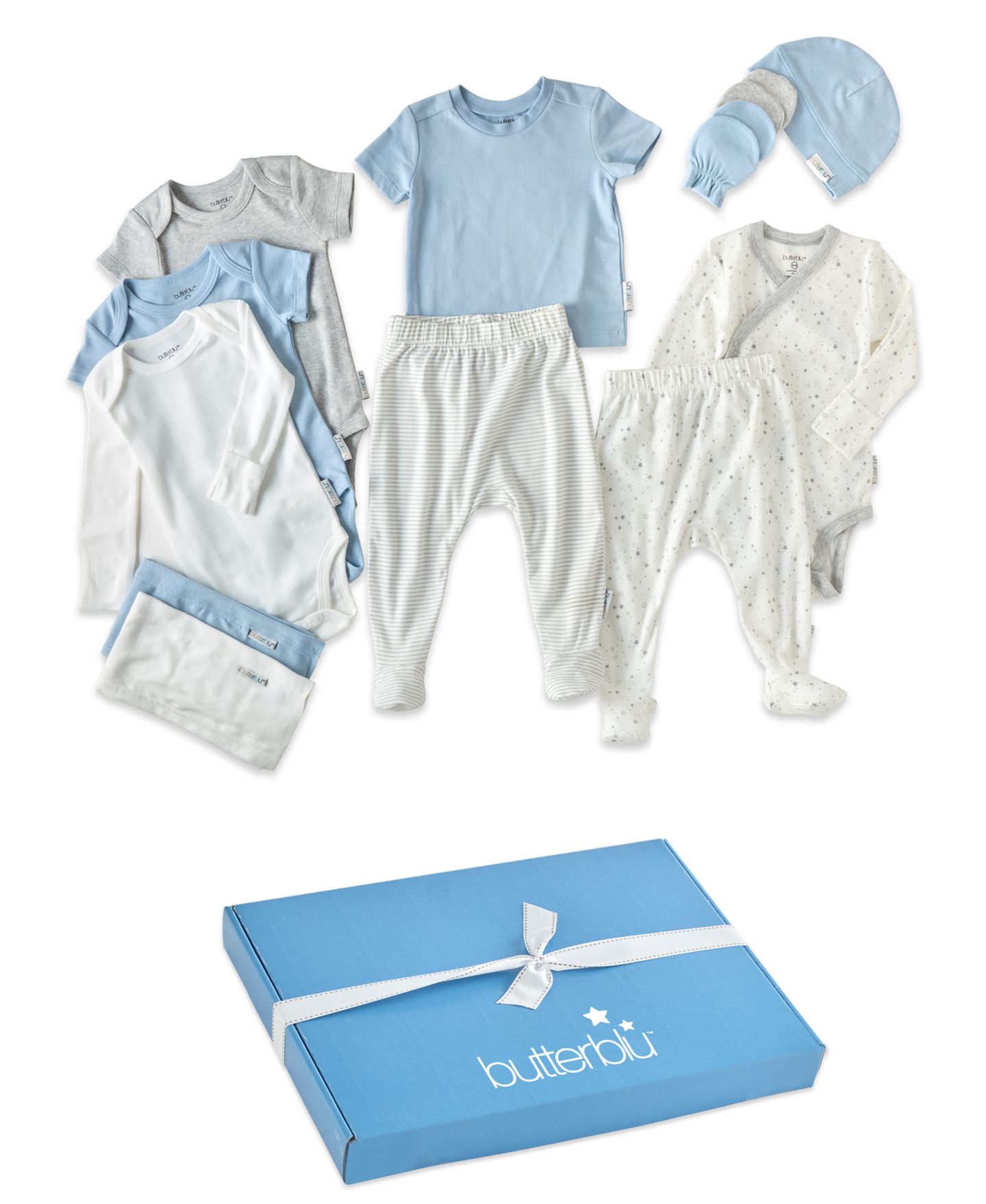 Комплекты butterblu Or Welcome Home Baby Layette Gift, 15-Piece Set для малышей, цвет: Синий — фото 1