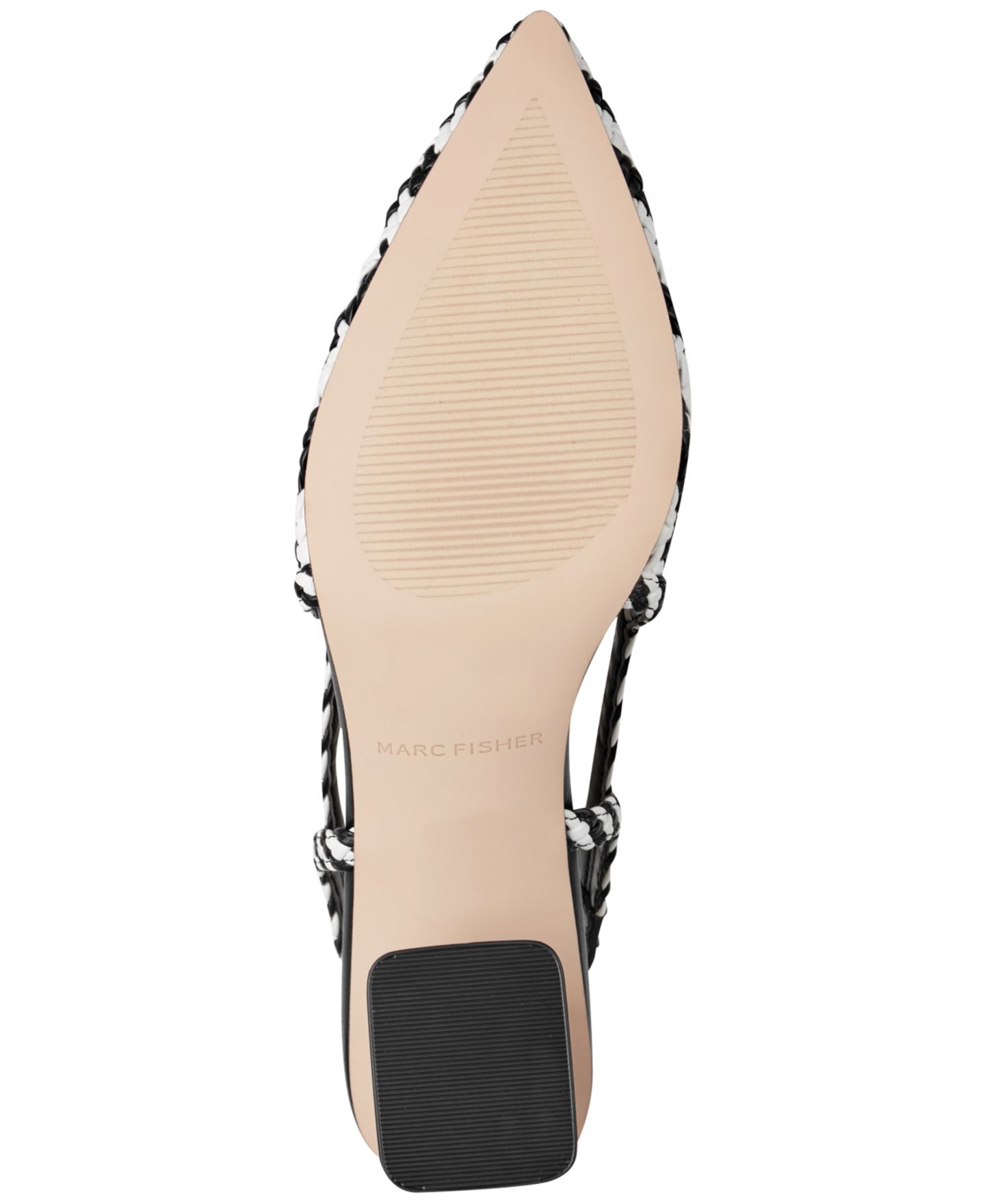 Женские туфли Marc Fisher Latiya Woven Slingback Dress Pumps, цвет: Чёрный / Белый — фото 5