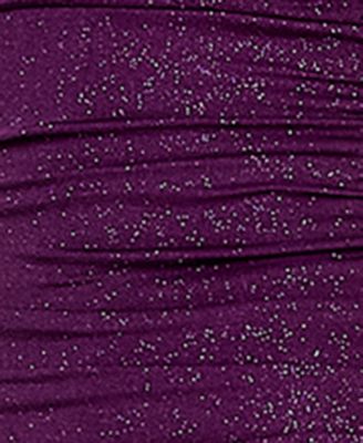 Juniors' Off-The-Shoulder Glitter Mermaid Gown