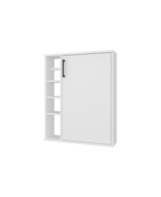 Yoder, Bathroom Cabinet, 4 Open Shelves, 1 Door, White