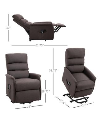 Electric Power Lift Recliner Chair for Elderly, Fabric Reclining Chair with Remote Control, Small Space Recliner for Seniors