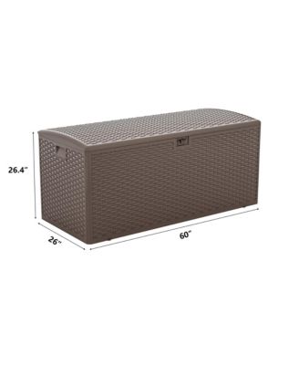 Massive 150 Gallon Outdoor Storage Box Waterproof Lockable Resin Deck Box for Patio Pool and Garden