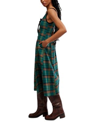 Women's Freya Plaid Scoop Neck Midi Dress