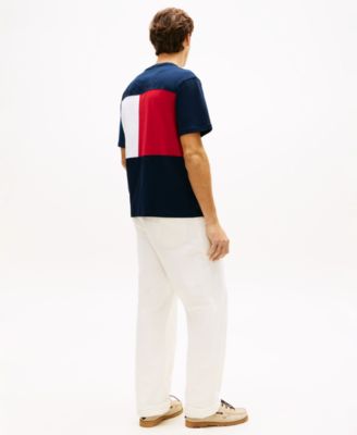 Men's Large Back Flag Graphic with Embroidery T-Shirt