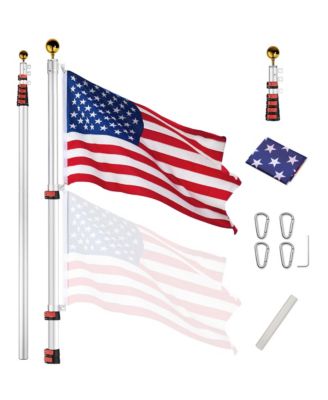 EZ GO 30Ft Telescoping Flag Pole Kit – Portable Display for Outdoor Business, Events & Advertising