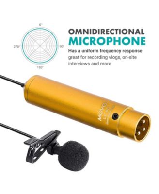 LV-6 Pro Grade Omnidirectional and Cardioid XLR Lavalier Condenser Microphone Set (48V Phantom Powered)