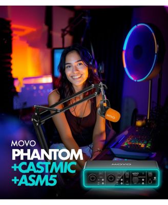 Music Audio Interface Bundle with USB Interface, Dynamic Microphone, and Boom Arm