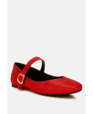Womens Herma Glitter Pin Buckle Ballerinas
