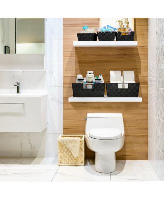 9 Piece Variety Size Hand-Woven Storage Baskets - for Home & Closet Organization