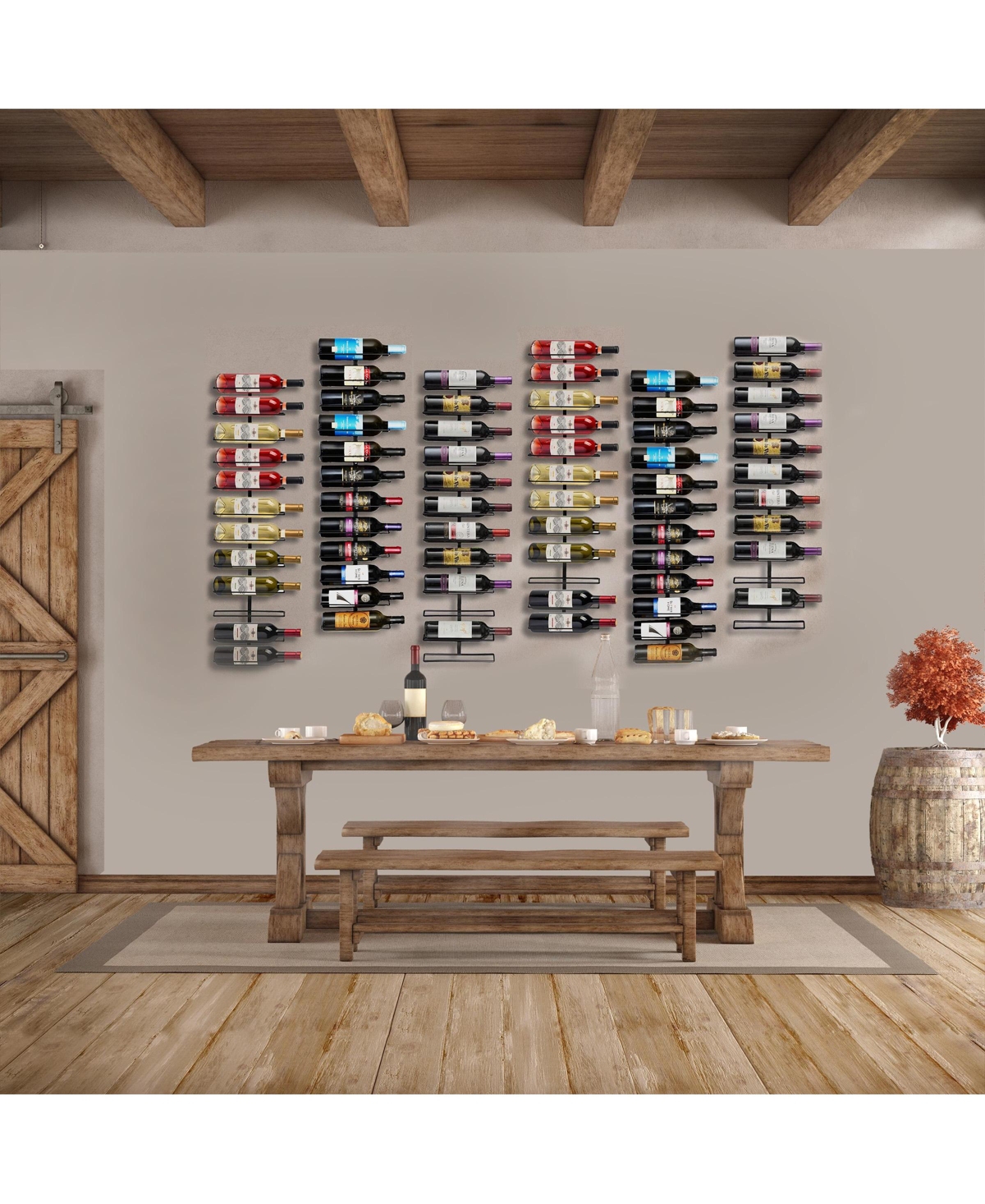 Sorbus Black Metal Wine Rack Bottle Holder - for Home Bar, Kitchen (Holds 12)