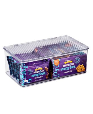 Set of 2 Storage Bins For Pantry & Fridge with Hinged Lids - Perfect Organizing Kitchen