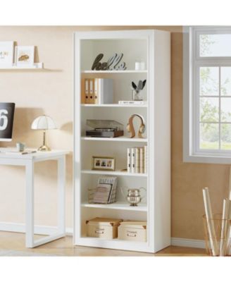 75" Tall Bookcase, 6-Tier Modern Bookshelf Open Display Storage Shelves, Floor Standing Large Book Shelf
