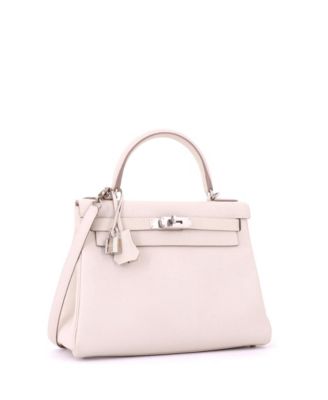 Kelly 28 Handbag Light Togo with Palladium Hardware