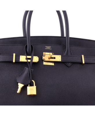 Pre-Owned HERMES Birkin 30 Handbag Black Epsom with Gold Hardware