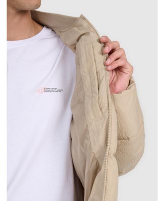 Men's down jacket with synthetic filling - beige