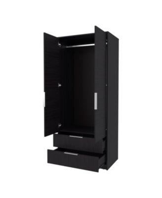 Forest 2 Door Wardrobe with Hanging Rod and 2 Drawers, Wengue