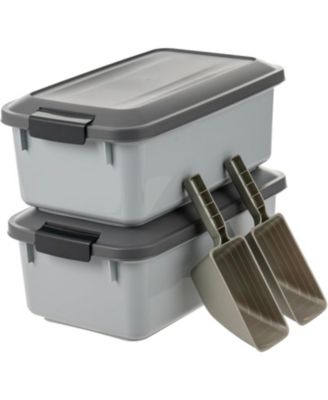 USA WeatherPro Airtight Pet Food Storage Container, 14 lbs, Gray, 2Pk