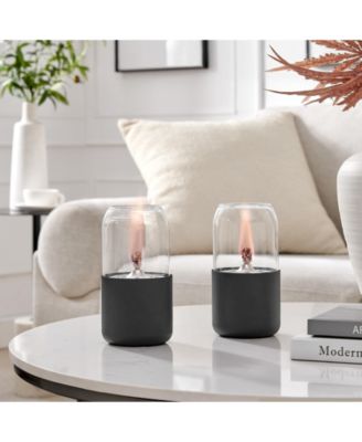 Ambrose Oil Lamp Style Rope Wick Clean-Burning Tabletop Portable Fire Pit Set of 2