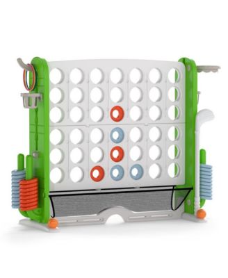 Giant Four Game Activity Set with Adjustable Height and Outdoor Family Play Features