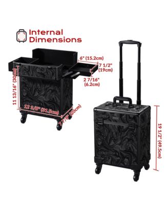 2-Piece Makeup Train Case Cosmetic Organizer Kit