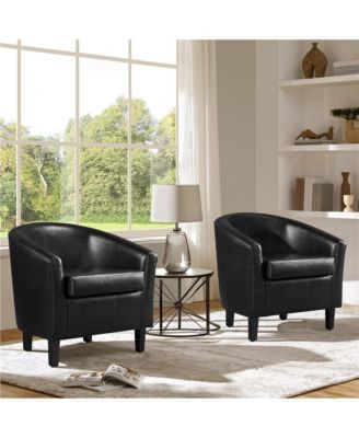 Faux Leather Accent Chair Black
