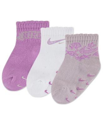 Baby Girls' Lace It Up Scalloped Ankle Socks, 3-Pack