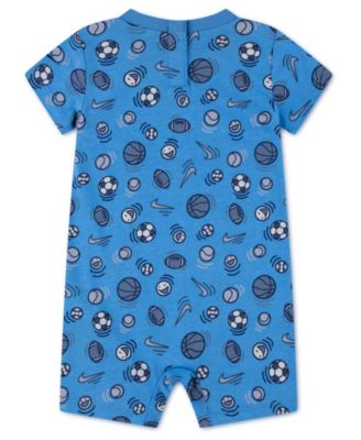 Baby Boys' Sport Ball Crewneck Printed Romper