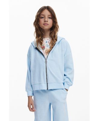 Girls Girls's Hoodie with ears and strass logo