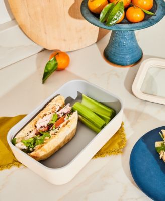 6.6 Cup Glass Food Container Rectangular Shape with Lid