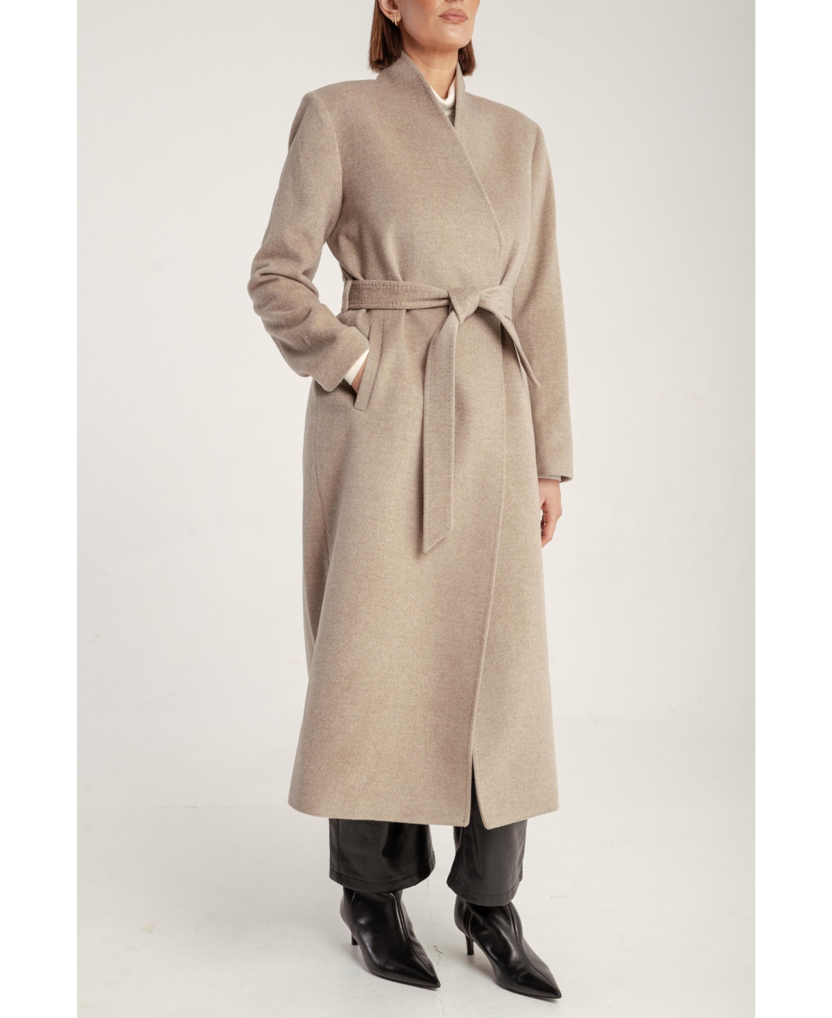 1982 Women's Cashmere Belted Long Coat