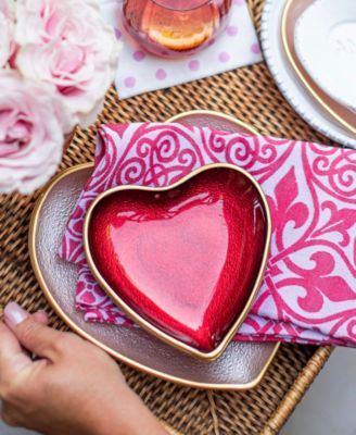 Baroque Glass Heart Cocktail Plate