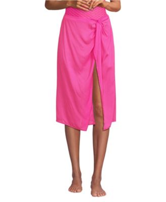 Women's Twist Front Knee Length Swim Cover-up Skirt