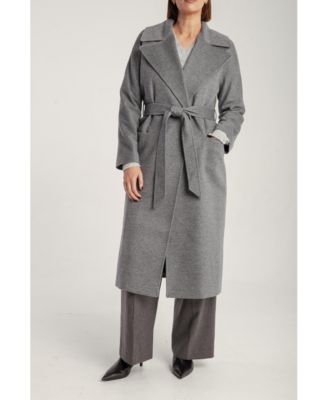 Women's Pure Cashmere Wrap Belted Midi Coat