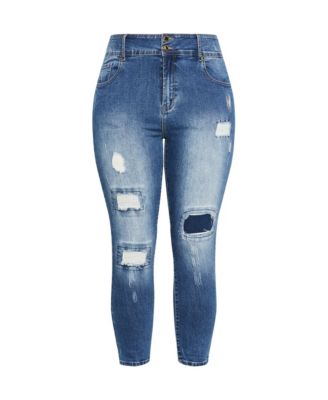 Women's Patched Apple Skinny Jean