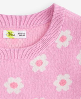 Girls' 5-20 Floral Crochet Top & Skirt, 2-Piece Set