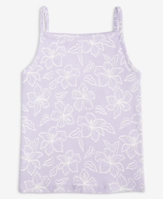 Girls' 5-20 Floral-Print Apron Tank Top