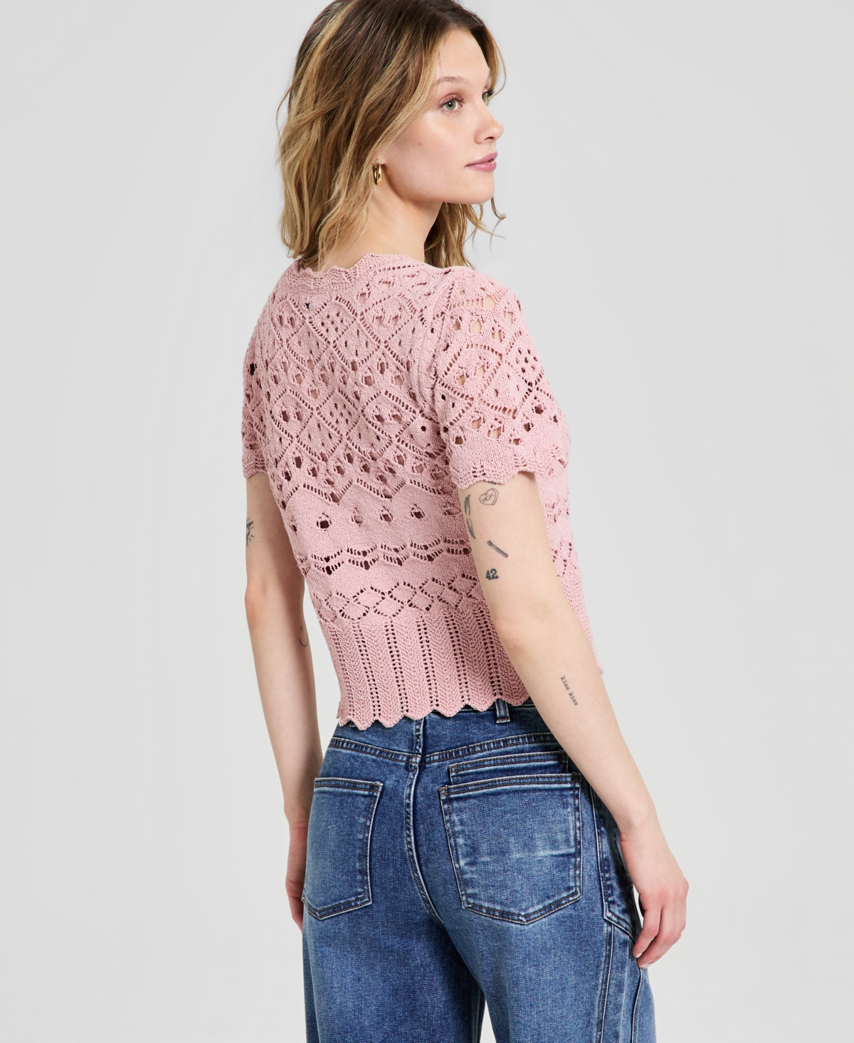 And Now This Women's Pointelle Button Front Cardigan, Macy's Exclusive