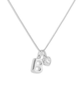Sterling Silver Initial Charm Necklace in Holiday Ornament, Macy's Exclusive