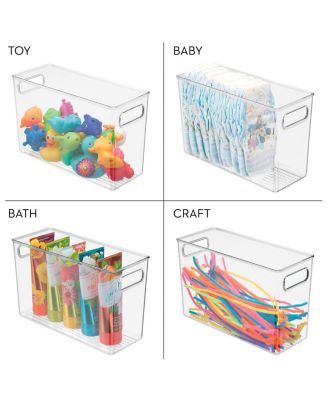 iDesign Plastic Storage Bin with Handles - Set of 8 - Clear - Made in USA