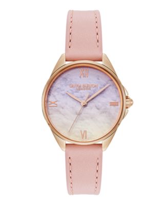 Women's Azure Rose Leather Strap Watch, 30mm