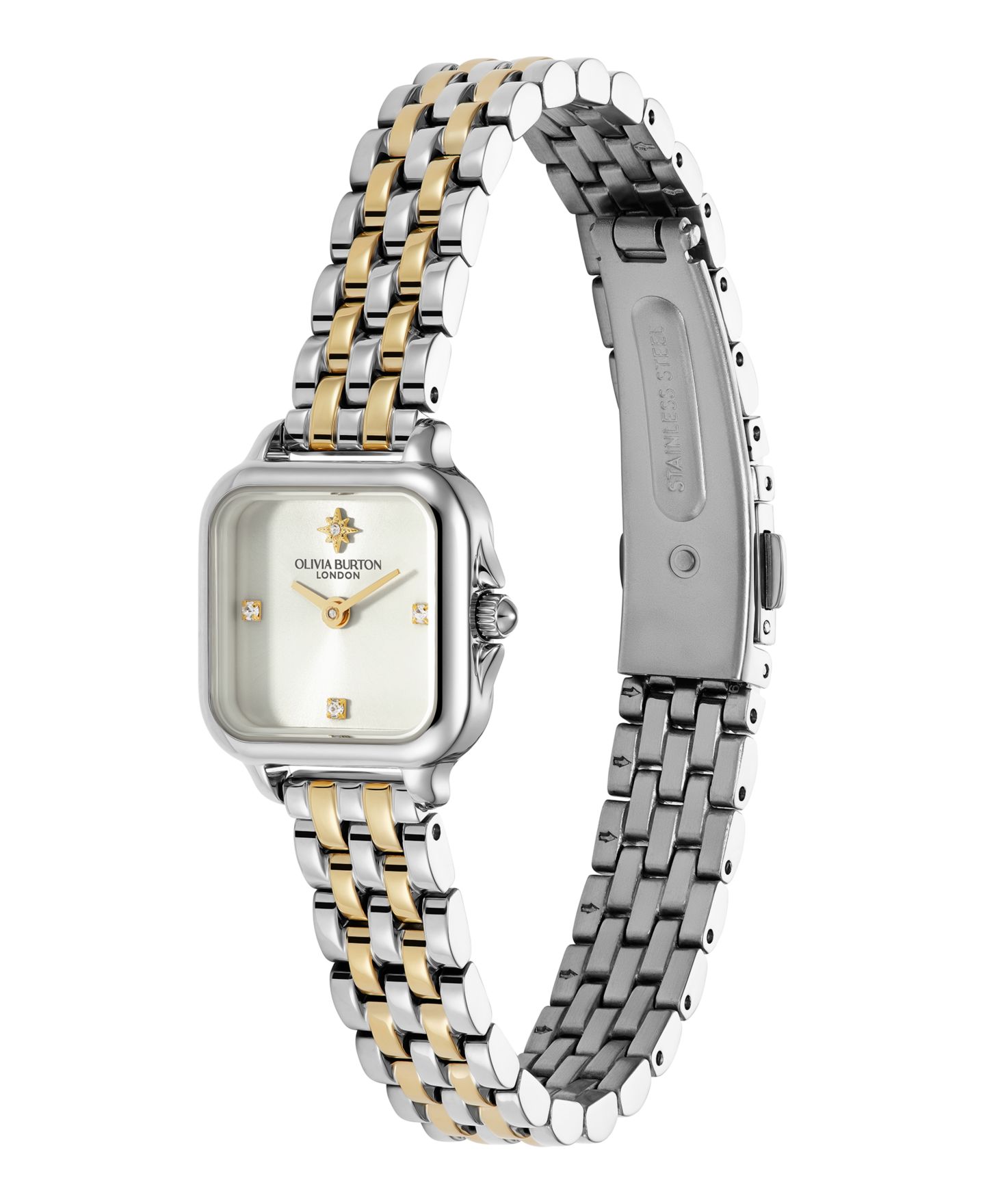 Женские часы Olivia Burton Mini Grosvenor Two Tone Stainless Steel Bracelet Watch, 20mm — фото 2