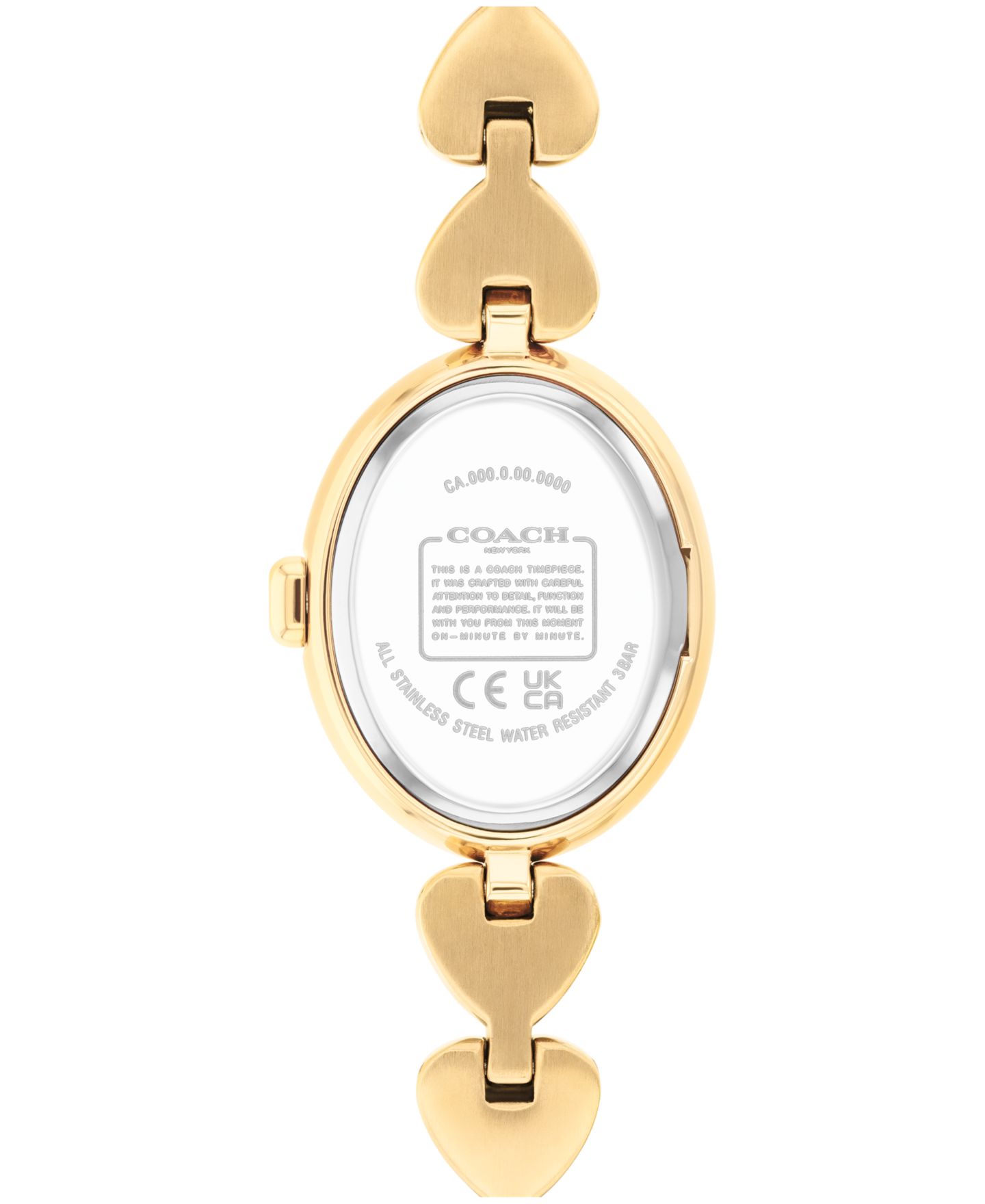 Женские часы COACH Sammy Gold Tone Stainless Steel Hearts Bracelet Watch, 22.5mm — фото 2