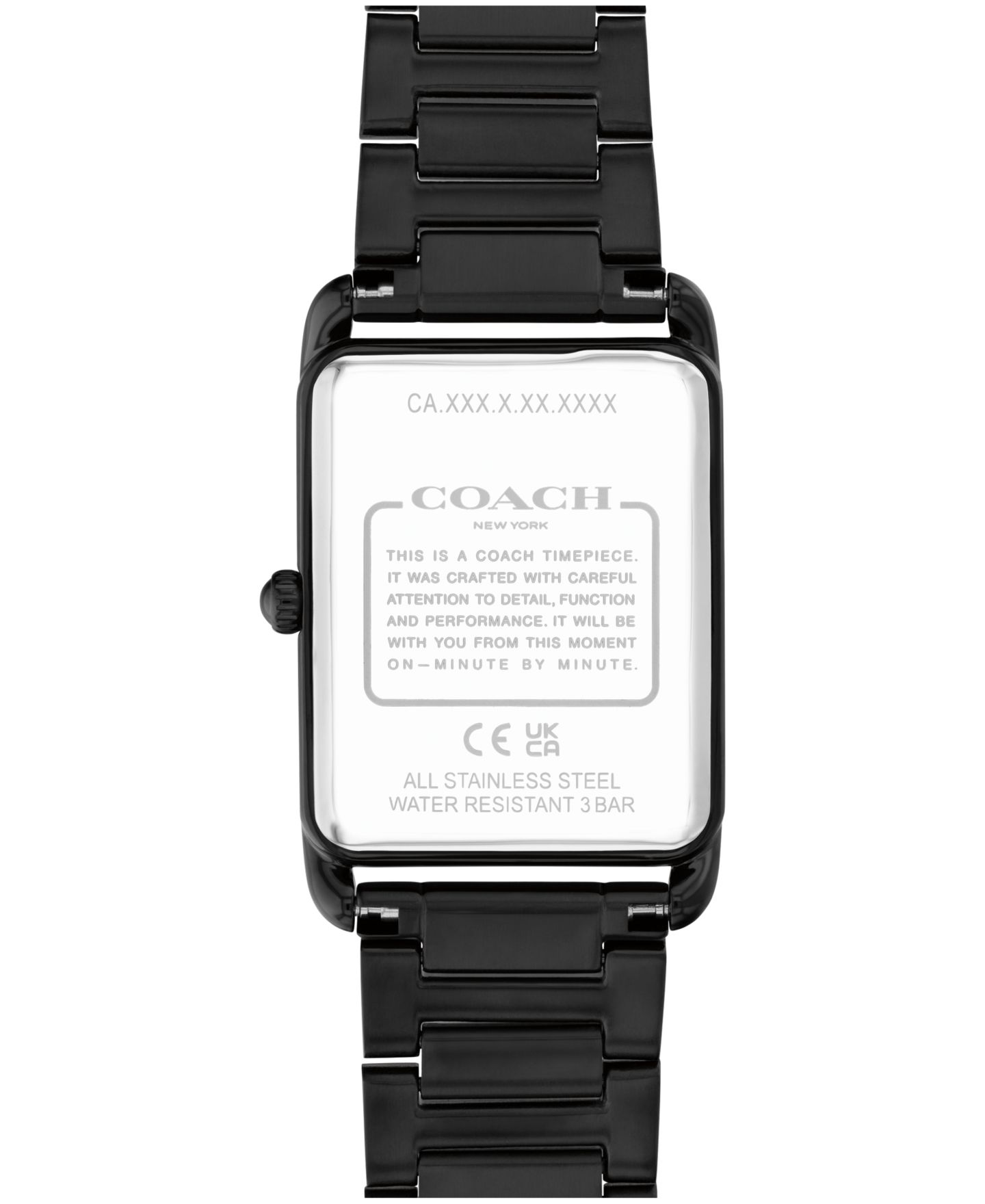 Часы Coach Elliot унисекс, браслет из чёрной стали с ионным покрытием, 32x26 мм — фото 2