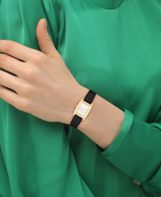 Women's Reese Black Leather Strap Watch, 20x30mm