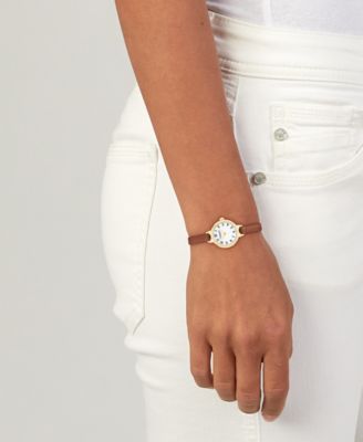 Women's Iris Saddle Leather Strap Watch, 22.5mm