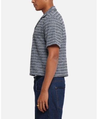 Men's Boucle Tweed Crop Button Up Shirt