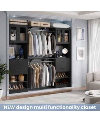 5FT Closet Organizer with Drawers, Hanging Rod, Reversible Shelves, and Cabinet